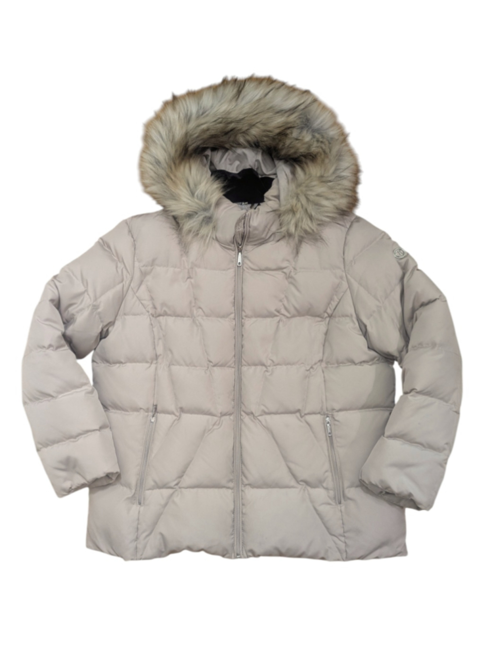 Calvin Klein Light Purple Down Puffer Jacket 0X Removable Faux Fur Hood - Picture 2 of 13